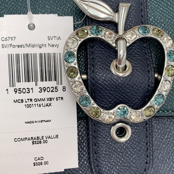 COACH Gemma Crossbody In Colorblock With Apple Buckle Forest Midnight Navy color - Picture 16 of 16